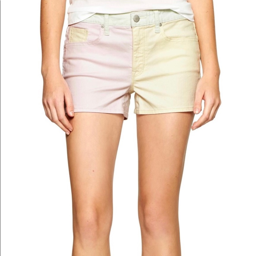 Gap Colorblock Maddie Slim Denim Shorts Pastel